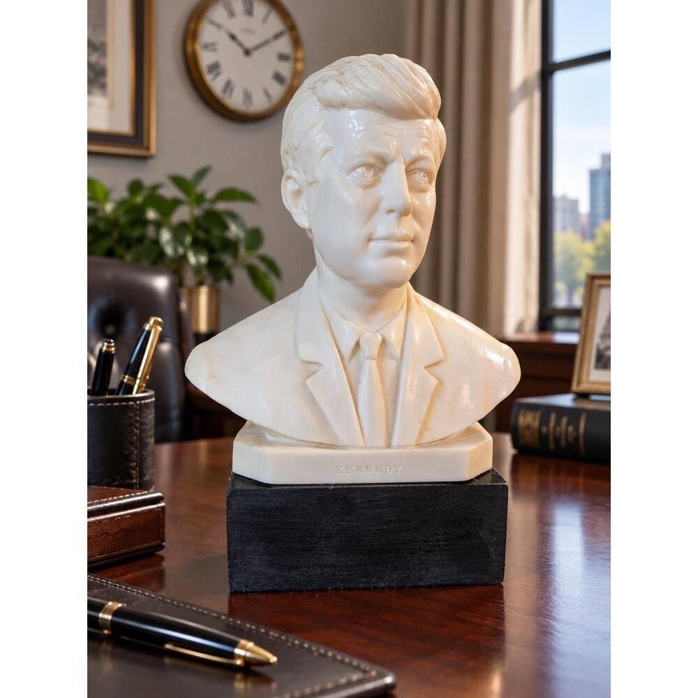 Vintage Kennedy Bust Sculpture Heavy Composite Decor 7.5" Tall